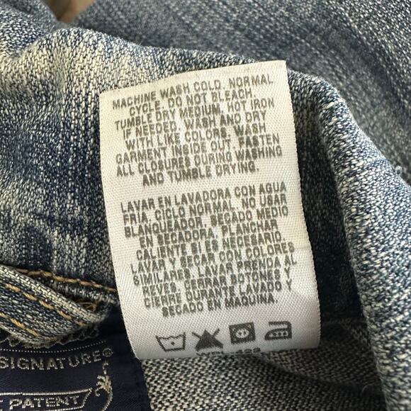 Womens Levi Strauss Y2K Medium Wash Crop Denim Jean Jacket Cotton Casual Sz XL - Picture 7 of 7